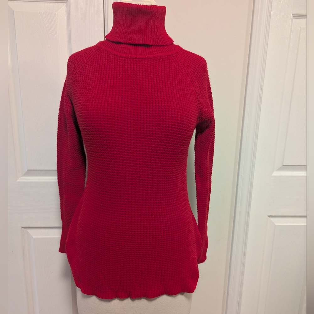 Seven Sisters Cozy Red Turtleneck Sweater